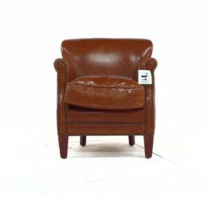 Professor Armchair Vintage Distressed Tan Real Leather