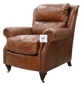 Florence Handmade Armchair Vintage Tan Distressed Real Leather
