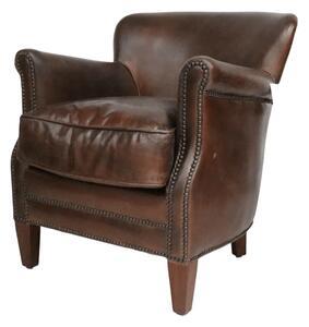 Professor Armchair Vintage Distressed Brown Real Leather