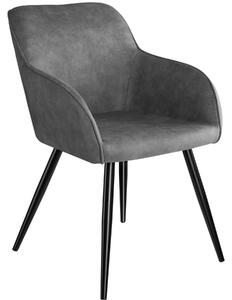 403666 chair marilyn | fabric office armchair with steel legs - grey/black
