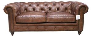 Earle Vintage 2 Seater Chesterfield Sofa Nappa Chocolate Brown Real Leather