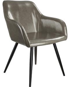 403679 marilyn faux leather chair - dark grey/black