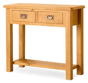 Lanner Waxed Oak Console Table, Hall Stand with Drawers | Rustic Oak