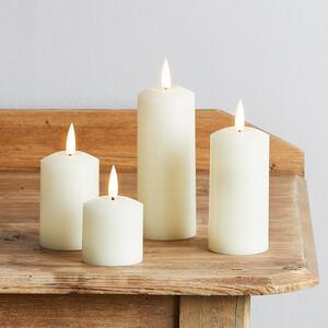 Set of 4 Ivory TruGlow® Slim Pillar Candles