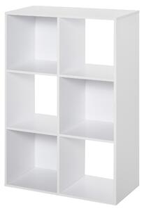 HOMCOM 3-tier 6 Cubes Storage Unit Particle Board Cabinet Bookcase Organiser Home Office Shelves White