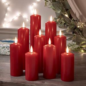 9 TruGlow® Red LED Slim Pillar Candles With Remote Control