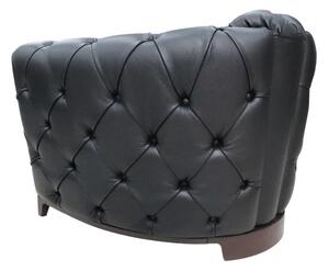 Deliziante Tub Club Chair Italian Suave Nero Black Real Leather