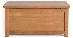 Surrey Oak Blanket Box with Sprung Top, Solid Wood | Rustic Waxed Oak