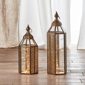 Asilah Artisan Moroccan Lantern Duo with Micro Lights