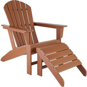 Tectake 403803 garden chair with footstool - brown