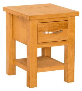 Newlyn Oak Lamp Table With Drawer, Solid Quality Wood | Light Oak