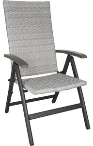 Tectake 403776 foldable rattan garden chair melbourne - light grey