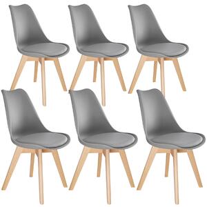 Tectake 403818 6 friederike dining chairs - grey