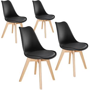Tectake 403814 4 friederike dining chairs - black