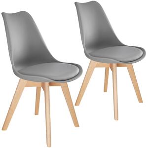 Tectake 403812 2 friederike dining chairs - grey