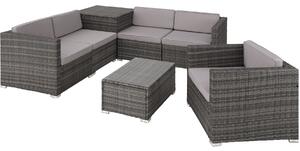 403829 rattan garden furniture lounge pisa - grey