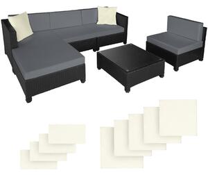 Tectake 403833 rattan garden furniture set with aluminium frame - black