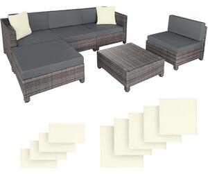 403835 rattan garden furniture set with aluminium frame - grey