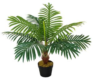 Outsunny Artificial Palm Tree Decorative Plant 8 Leaves with Nursery Pot, Fake Tropical Tree for Indoor Outdoor Décor, 60cm