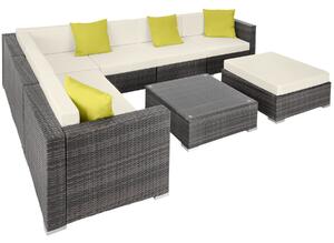 403838 rattan garden furniture lounge marbella - grey