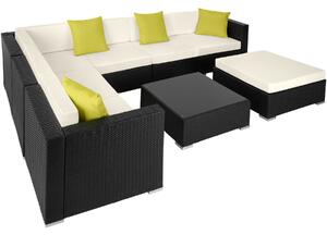 403836 rattan garden furniture lounge marbella - black