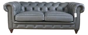 Earle Handmade Chesterfield 3+2 Sofa Suite Distressed Nappa Grey Real Leather