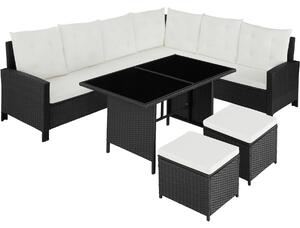 Tectake 403877 garden rattan furniture set barletta - black