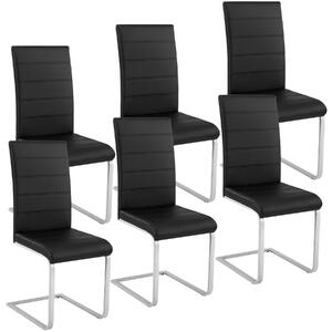 Tectake 403895 6 dining chairs rocking chairs - black