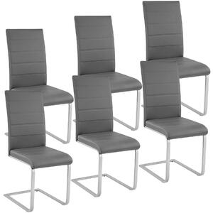 Tectake 403897 6 dining chairs rocking chairs - grey