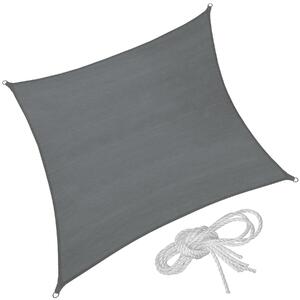Tectake 403892 sun shade sail square, grey - 300 x 300 cm