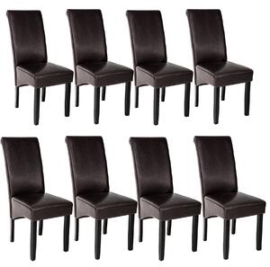 403989 6 dining chairs with ergonomic seat shape - brown