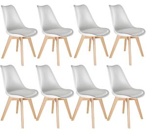Tectake 403985 8 friederike dining chairs - white