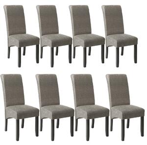 Tectake 403993 6 dining chairs with ergonomic seat shape - gray marbled