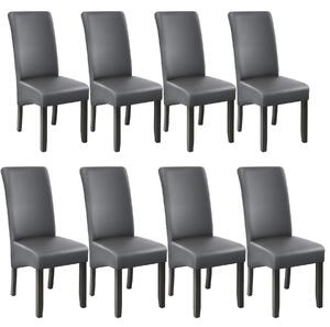 Tectake 403992 6 dining chairs with ergonomic seat shape - grey