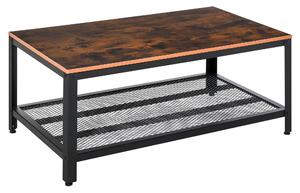 HOMCOM Coffee Table Industrial Site table Living Room Storage Shelf Metal Frame Two-tone Modern Organiser