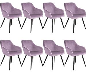 Tectake 404033 8 marilyn velvet-look chairs - lilac/black