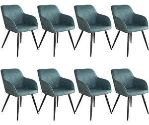 404061 8 marilyn fabric chairs - blue/black