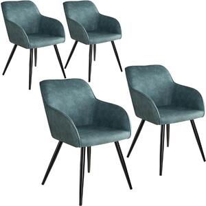 Tectake 404059 4 marilyn fabric chairs - blue/black
