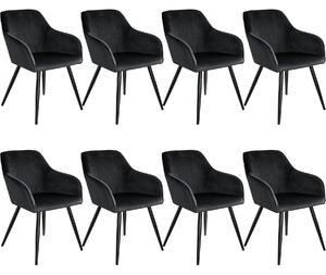Tectake 404053 8 marilyn velvet-look chairs - black