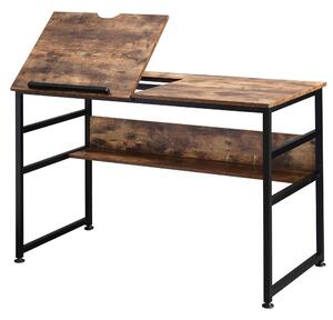 HOMCOM Adjustable Drafting Table Art Desk Drawing Table, Craft Desk Workstation for Painting, Multifunctional Writing Desk w/ 15-Level Tabletop
