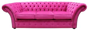 Chesterfield 3 Seater Azzuro Fuchsia Pink Fabric Sofa Bespoke In Balmoral Style