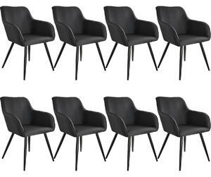 Tectake 404085 8 accent chairs marylin - black