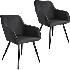Tectake 404082 2 accent chairs marylin - black