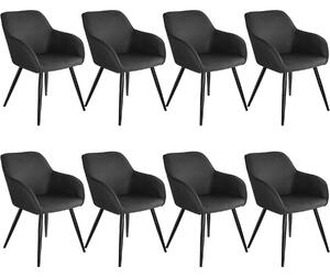 Tectake 404077 8 marilyn fabric chairs - anthracite/black
