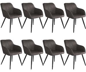 Tectake 404081 8 marilyn fabric chairs - dark grey/black