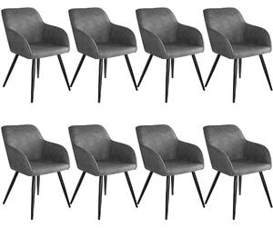 404065 8 marilyn fabric chairs - grey/black