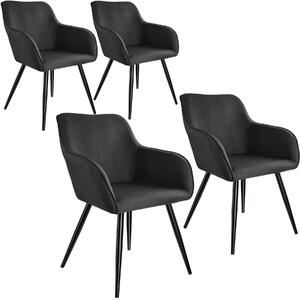 Tectake 404083 4 accent chairs marylin - black