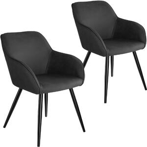 Tectake 404074 2 marilyn fabric chairs - anthracite/black
