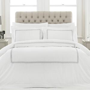 Cleopatra Embroidered Cotton Bedding Set Silver