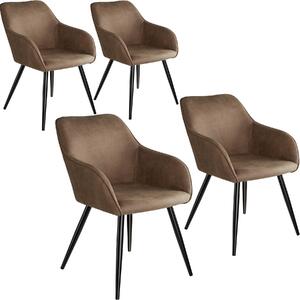 Tectake 404067 4 marilyn fabric chairs - brown/black